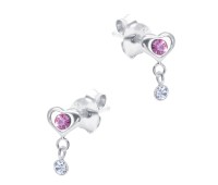 Sweet Hanging Heart Silver Stud Earring STS-6323